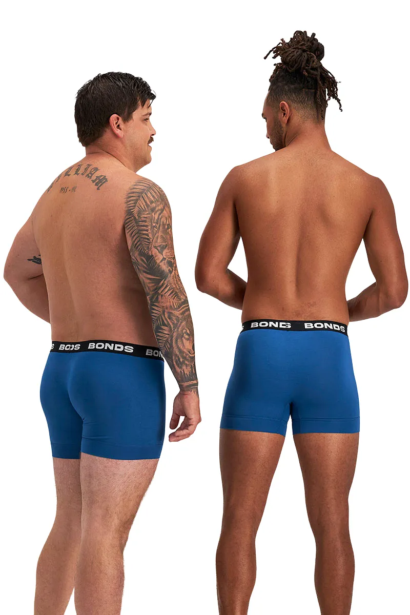 12 X Bonds Mens Total Package Trunk Underwear Undies Blue/Black Band