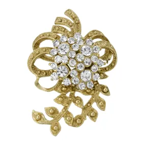 1928 Jewelry Floral Crystal Cluster Pin