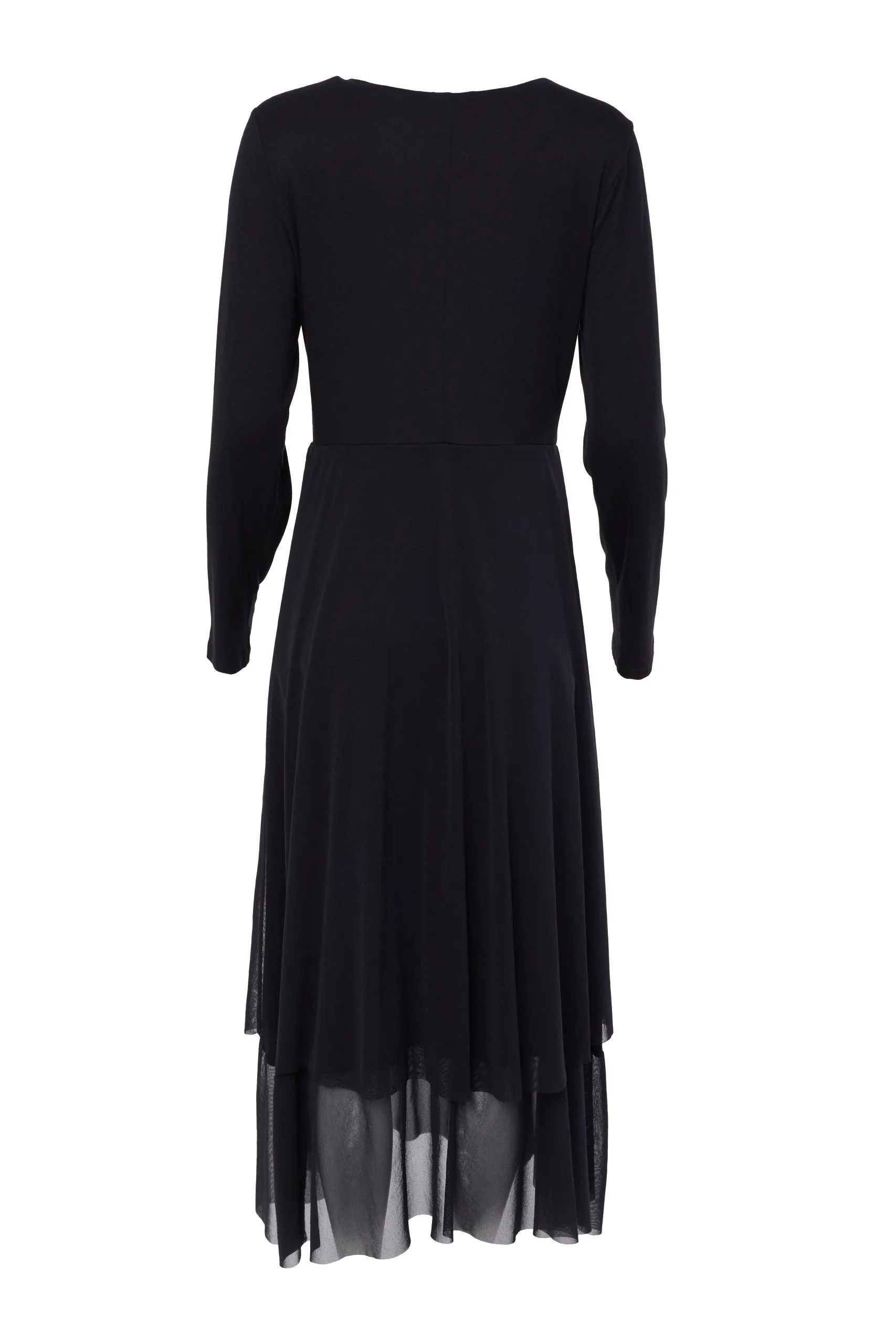 246- Naya Dress with Mesh Skirt - Black