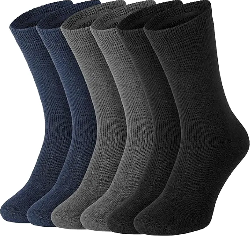 30 Pairs X Mens Heavy Duty Thermal Cotton Work Thick Winter Heated Crew Socks