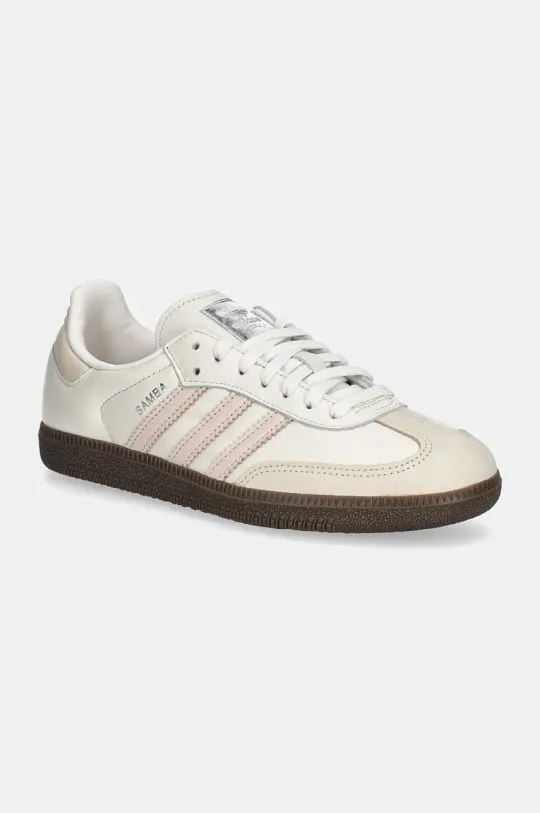 adidas Originals leather sneakers Samba OG W beige color IH2751