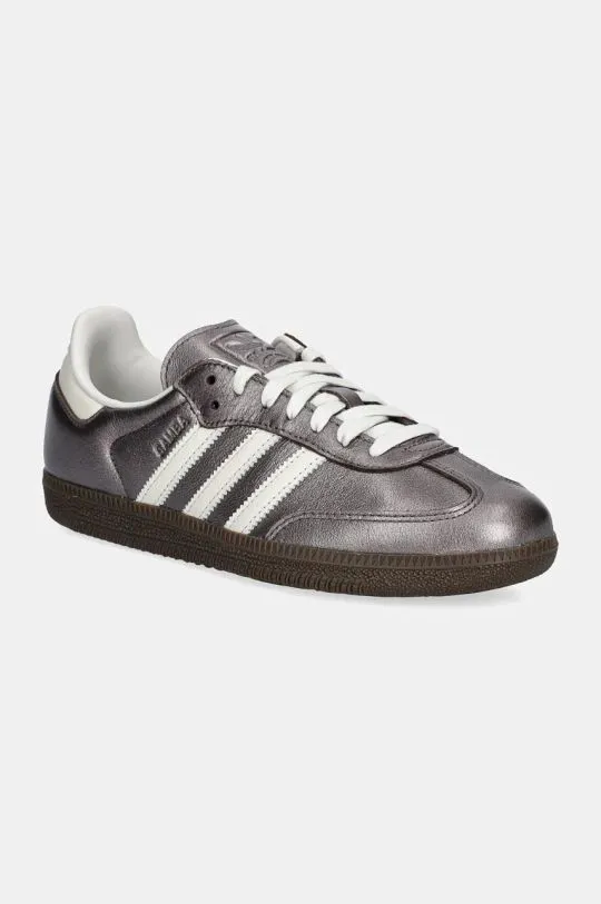 adidas Originals leather sneakers Samba OG W brown color JI4219