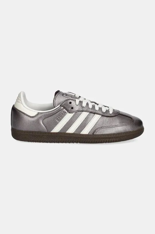 adidas Originals leather sneakers Samba OG W brown color JI4219