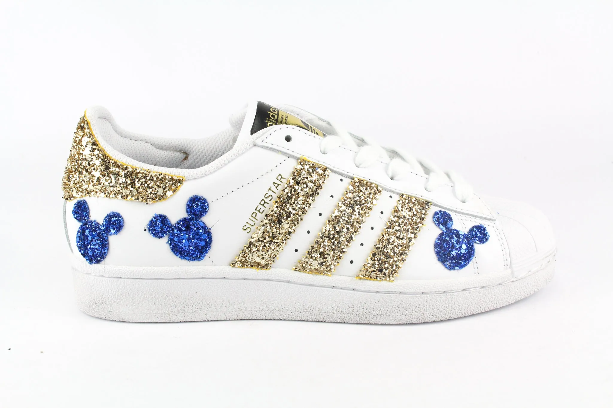 Adidas Superstar Topolini Bluette & Gold Glitter