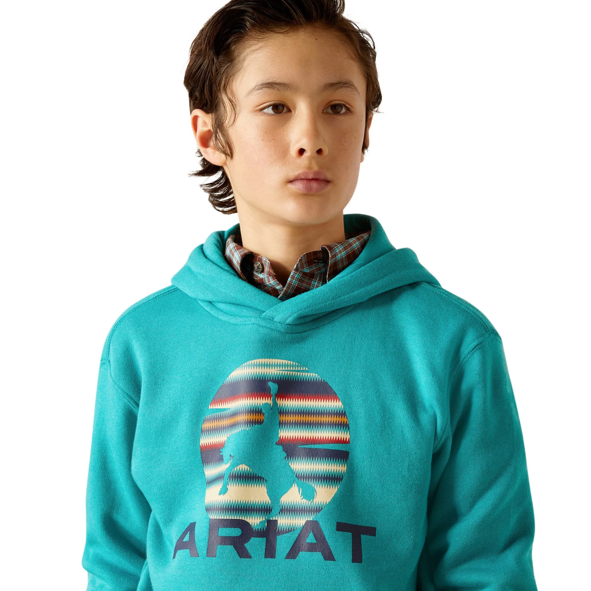 Ariat Kid's Tile Blue Logo Hoodie