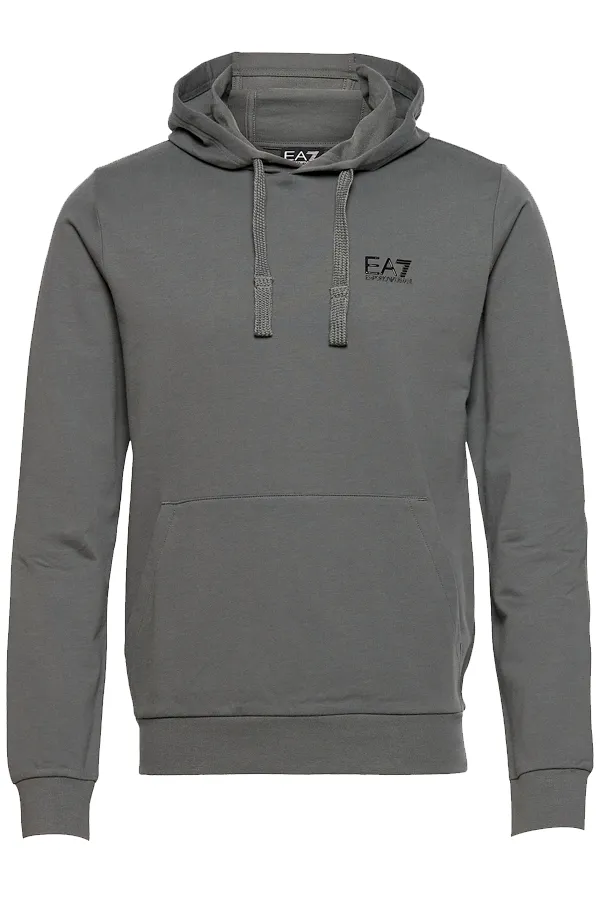 Armani EA7 ID Logo Hoodie Grey