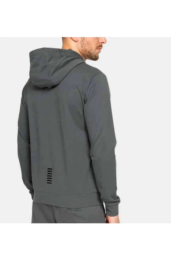 Armani EA7 ID Logo Hoodie Grey