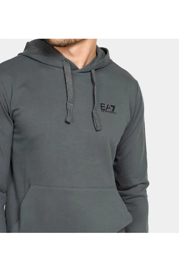 Armani EA7 ID Logo Hoodie Grey