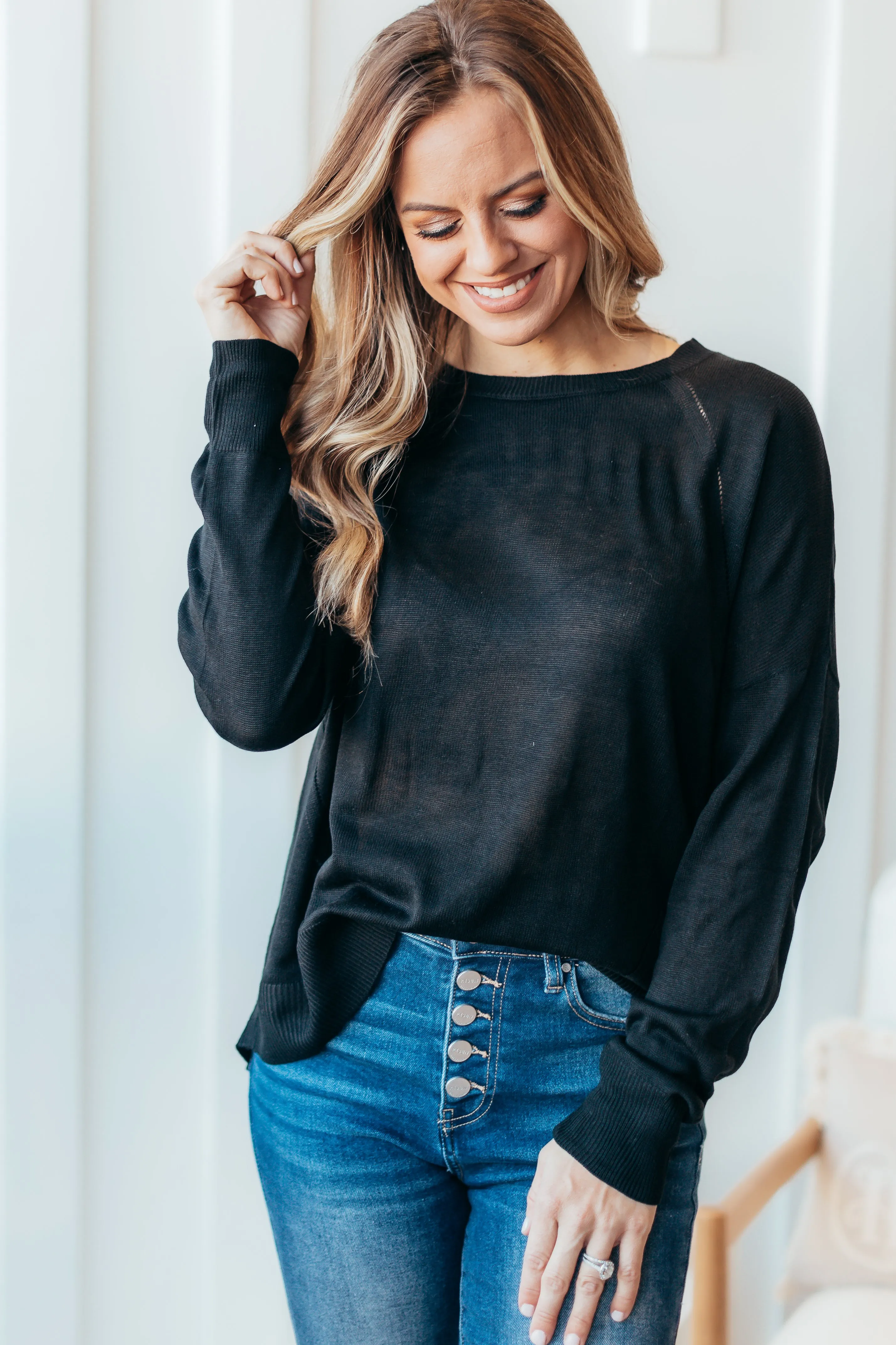 Ava Button Accent Sweater - 3 Colors