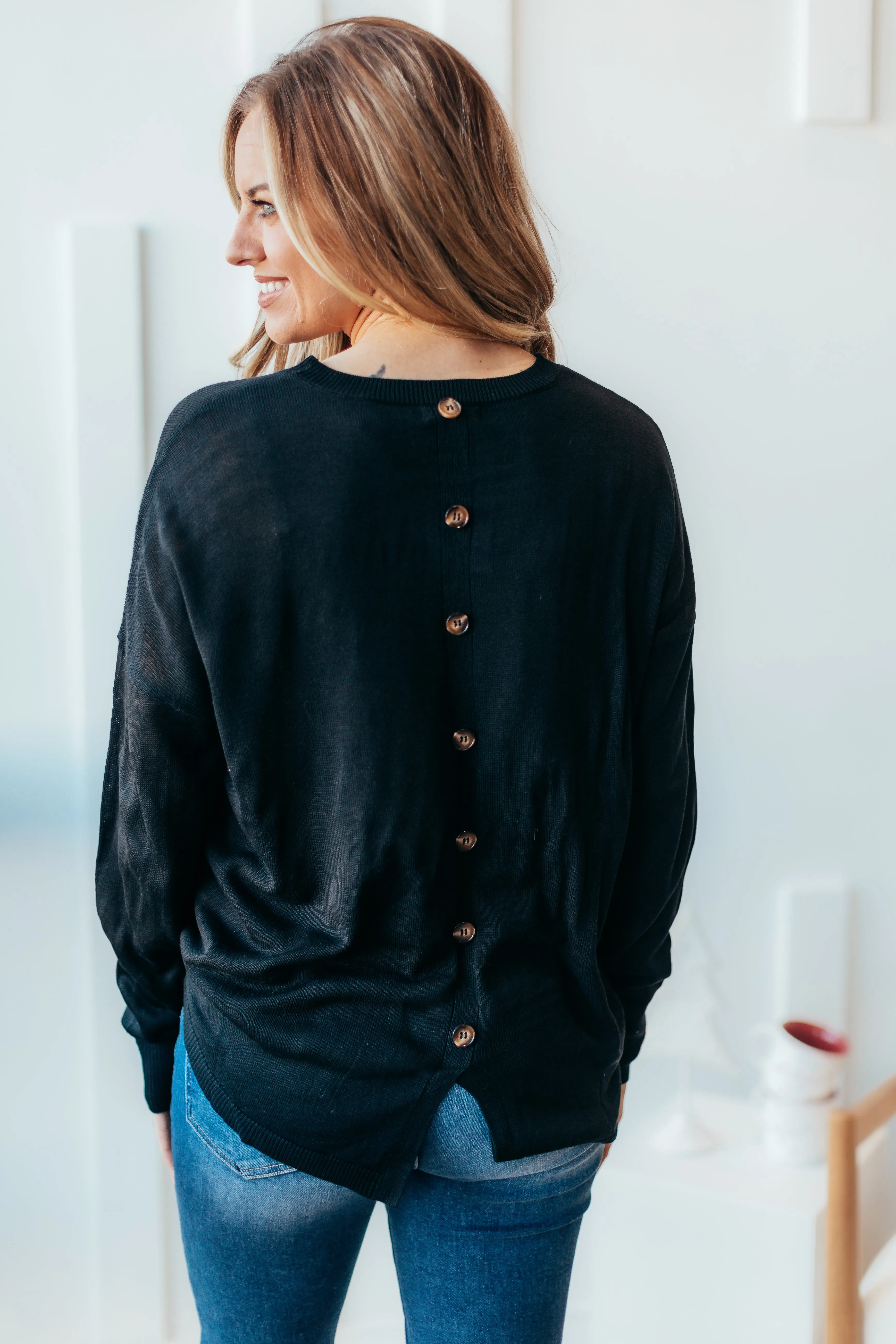 Ava Button Accent Sweater - 3 Colors