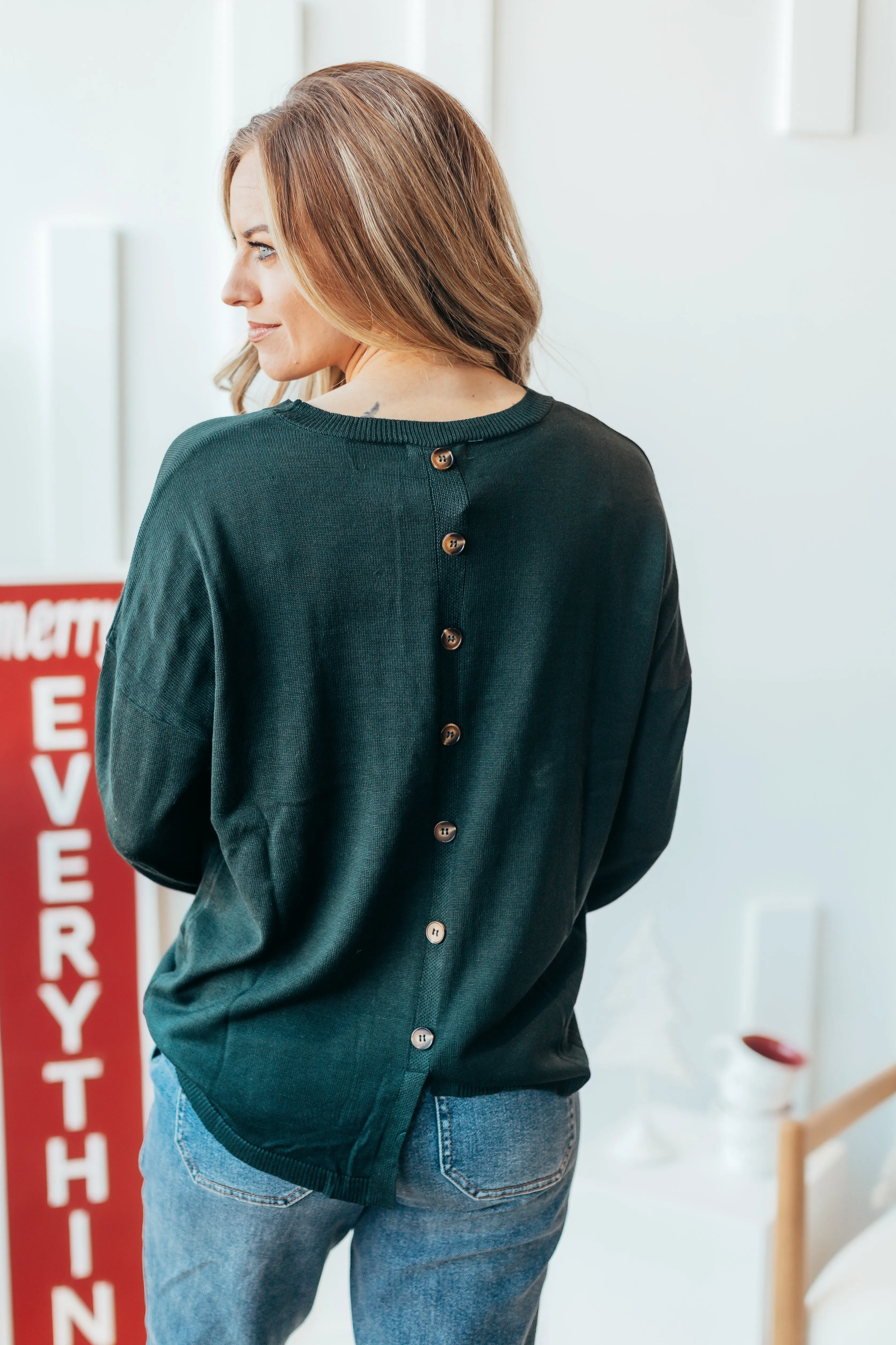 Ava Button Accent Sweater - 3 Colors