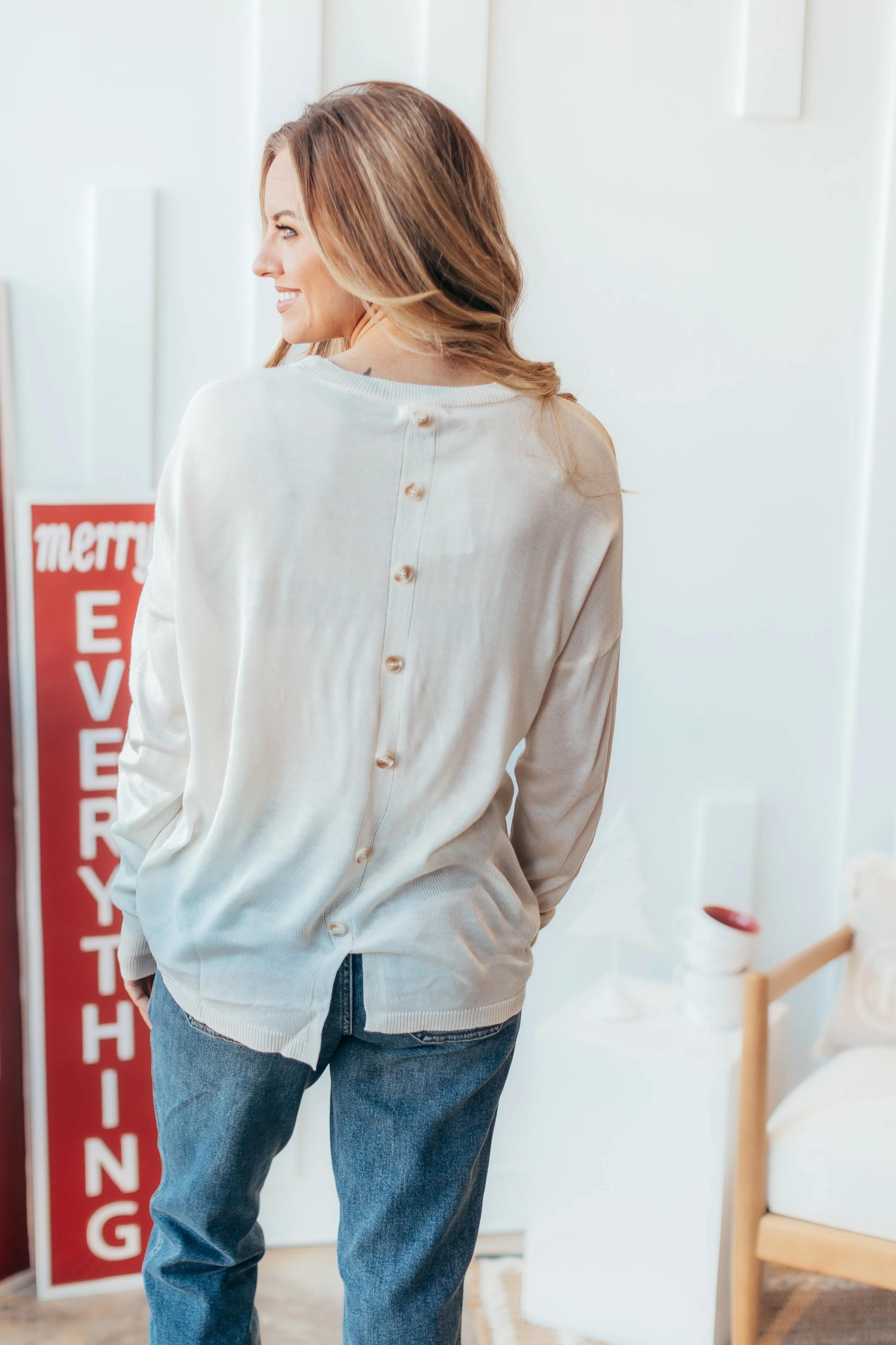 Ava Button Accent Sweater - 3 Colors