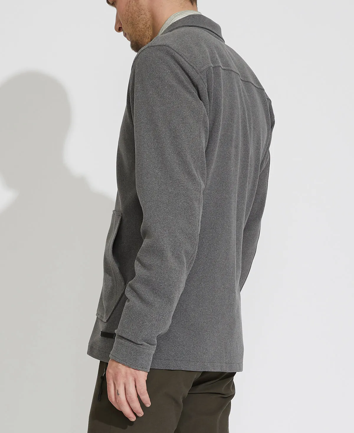 Baldock Marled Knit Shirt Jacket (Gray)