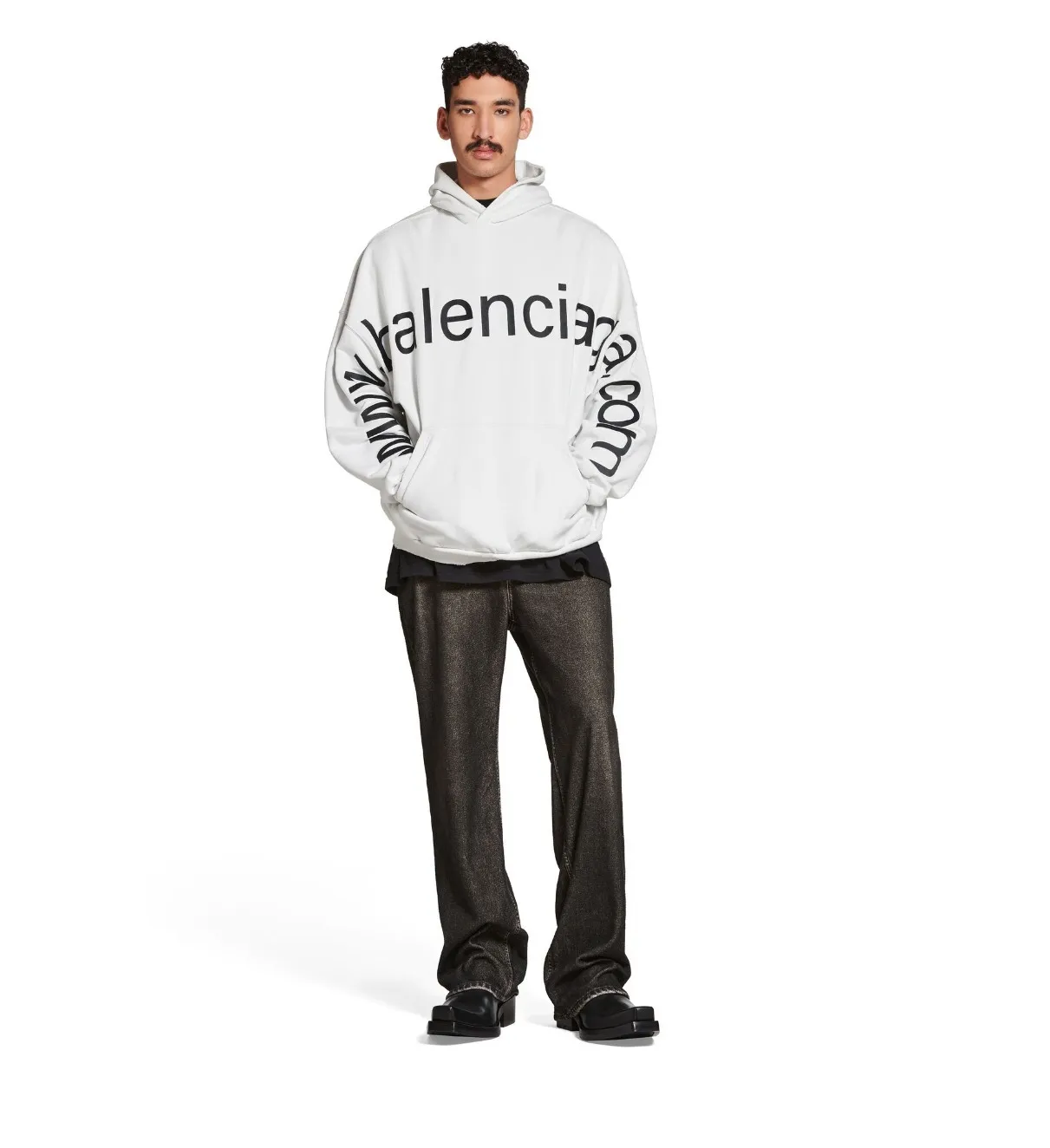 BALENCIAGA  |Bal.com Hoodie Oversized in White