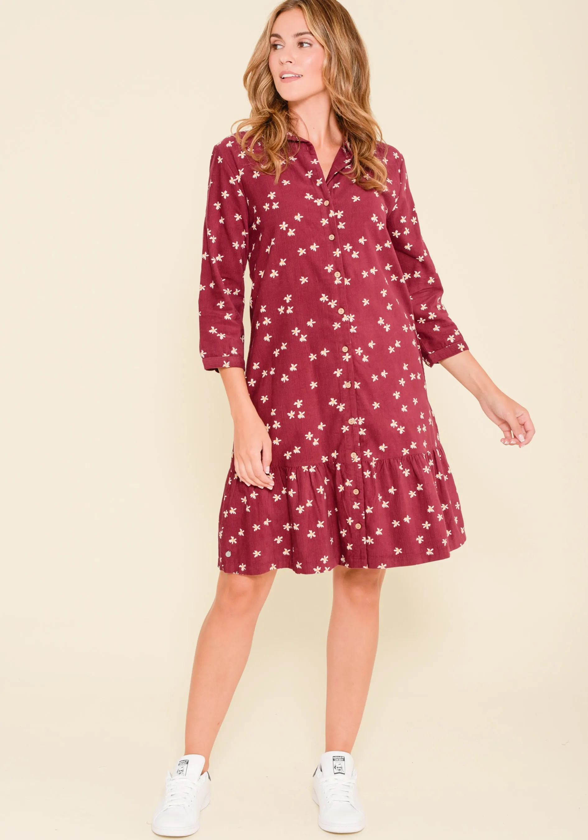 Berry Maria Cord Shirt Dress