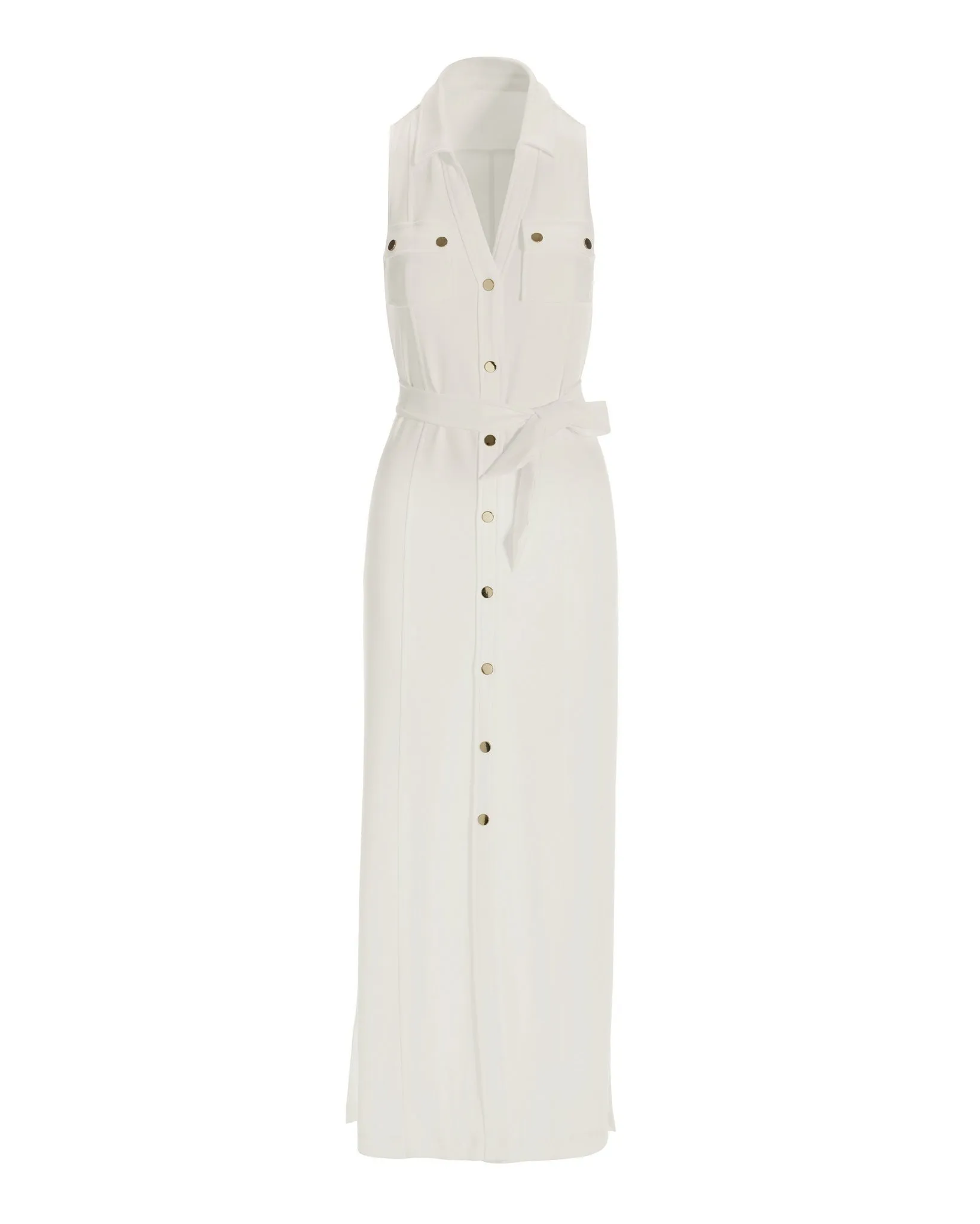 Beyond Travel Button Front Collared Maxi Dress Ivory Coast