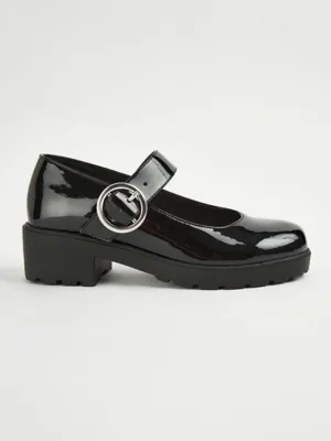 Black Patent Heeled Mary Jane School Shoes | School | George at ASDA