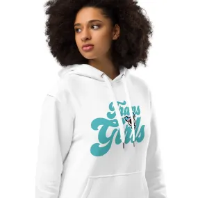 Blue Pink White 'TRANSGIRLS' White Premium Organic Cotton Hoodie