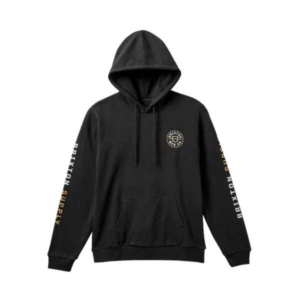 Brixton Crest Hoodie - Black/Antelope/White