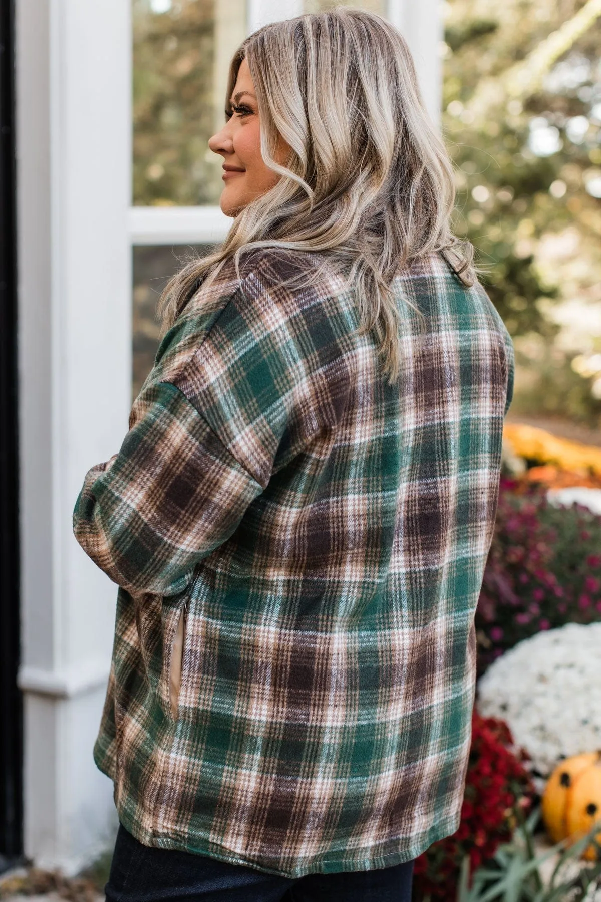 Campfire Nights Plaid Jacket- Hunter Green & Brown