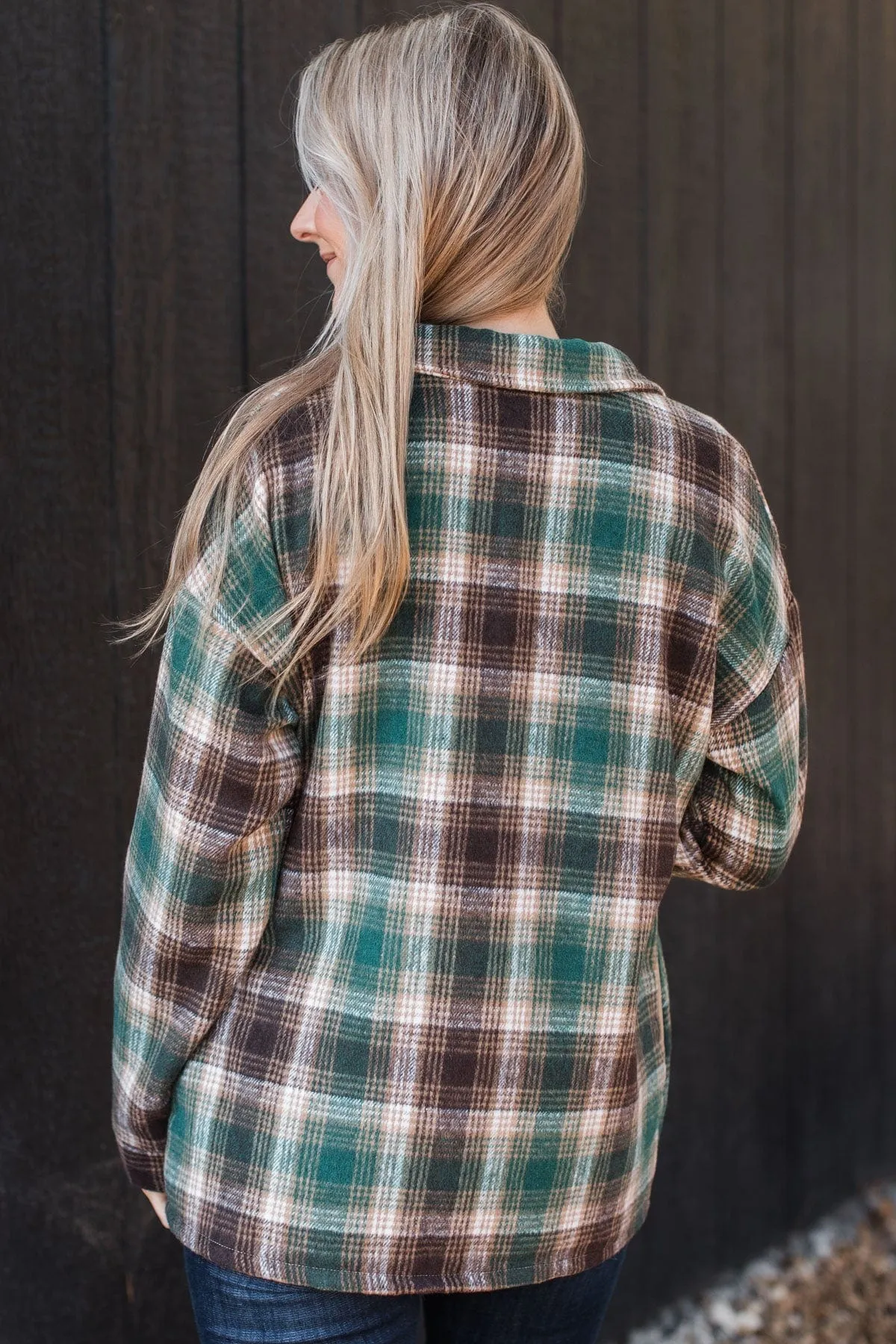 Campfire Nights Plaid Jacket- Hunter Green & Brown