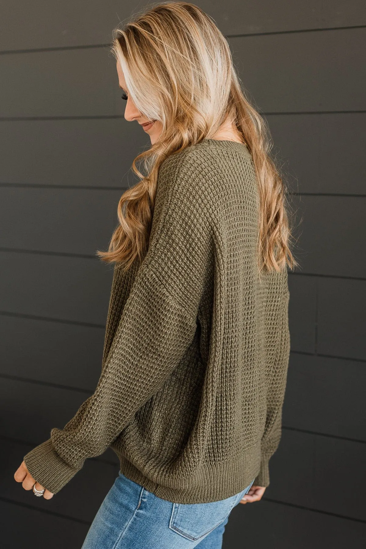 Captivating In Color Knit Sweater- Olive