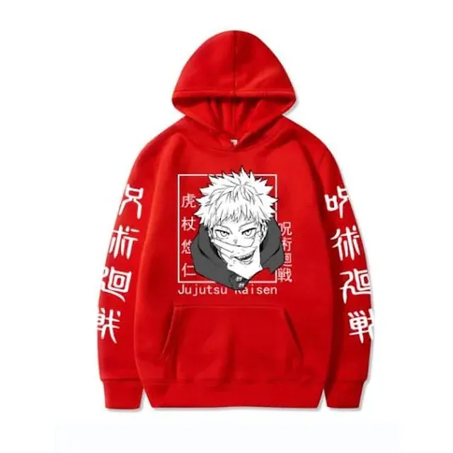 Cartoon Graphic Anime Print Hoodie Streetwear