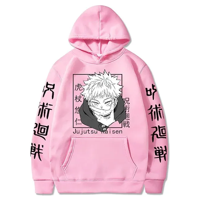 Cartoon Graphic Anime Print Hoodie Streetwear