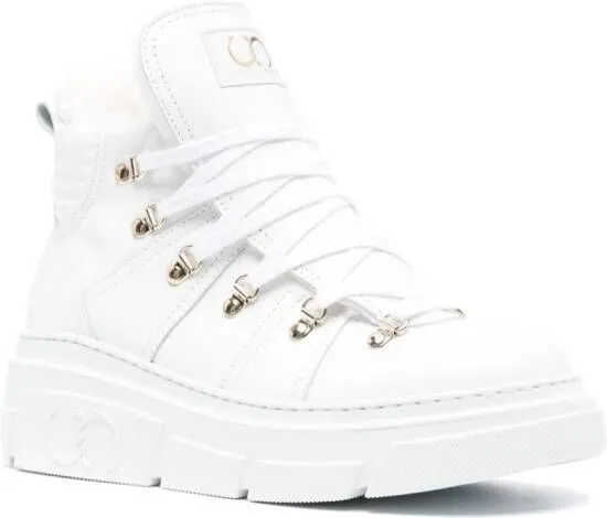 Casadei Galaxy leather boots White