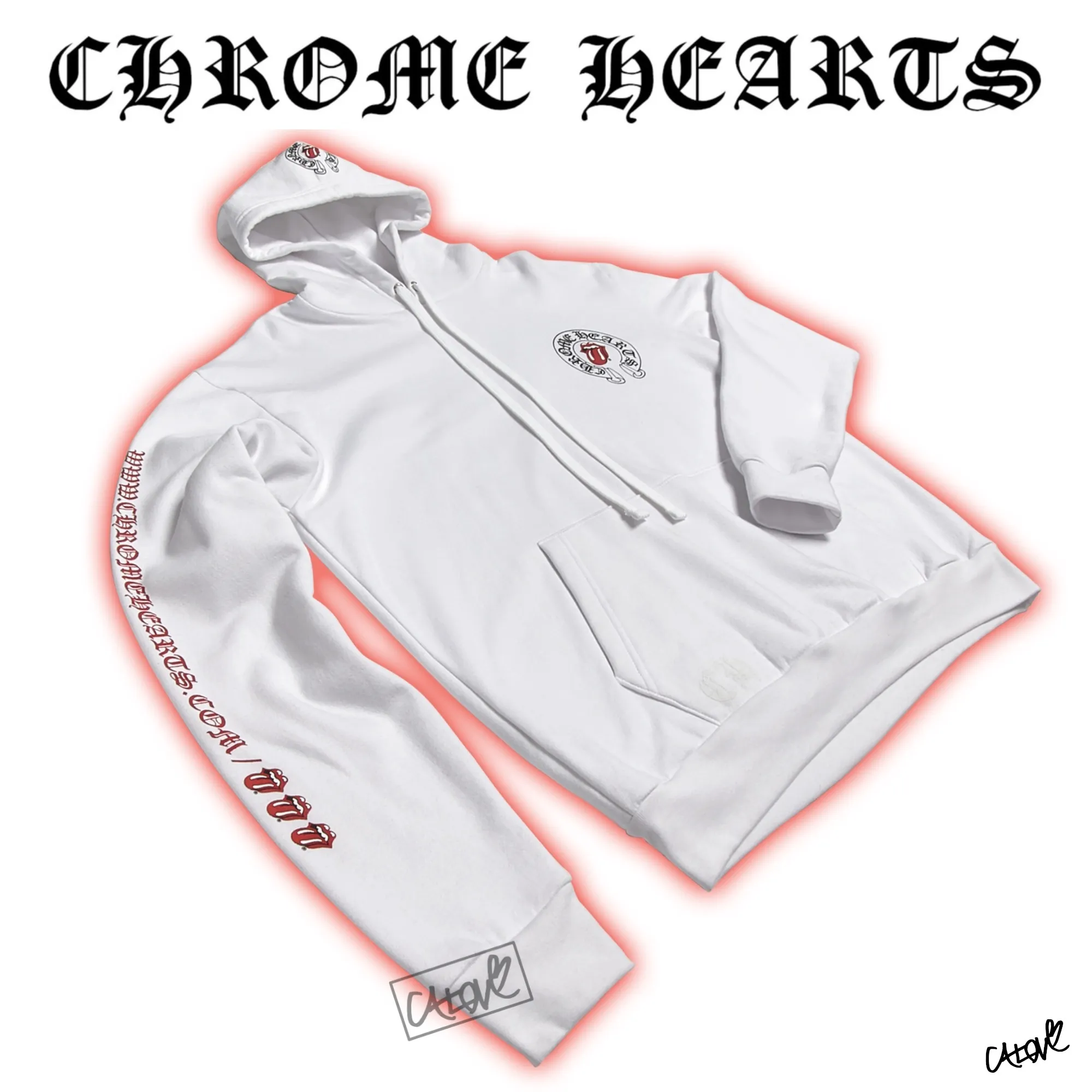 CHROME HEARTS  |Lick & Tongue Horseshoe Hoodie