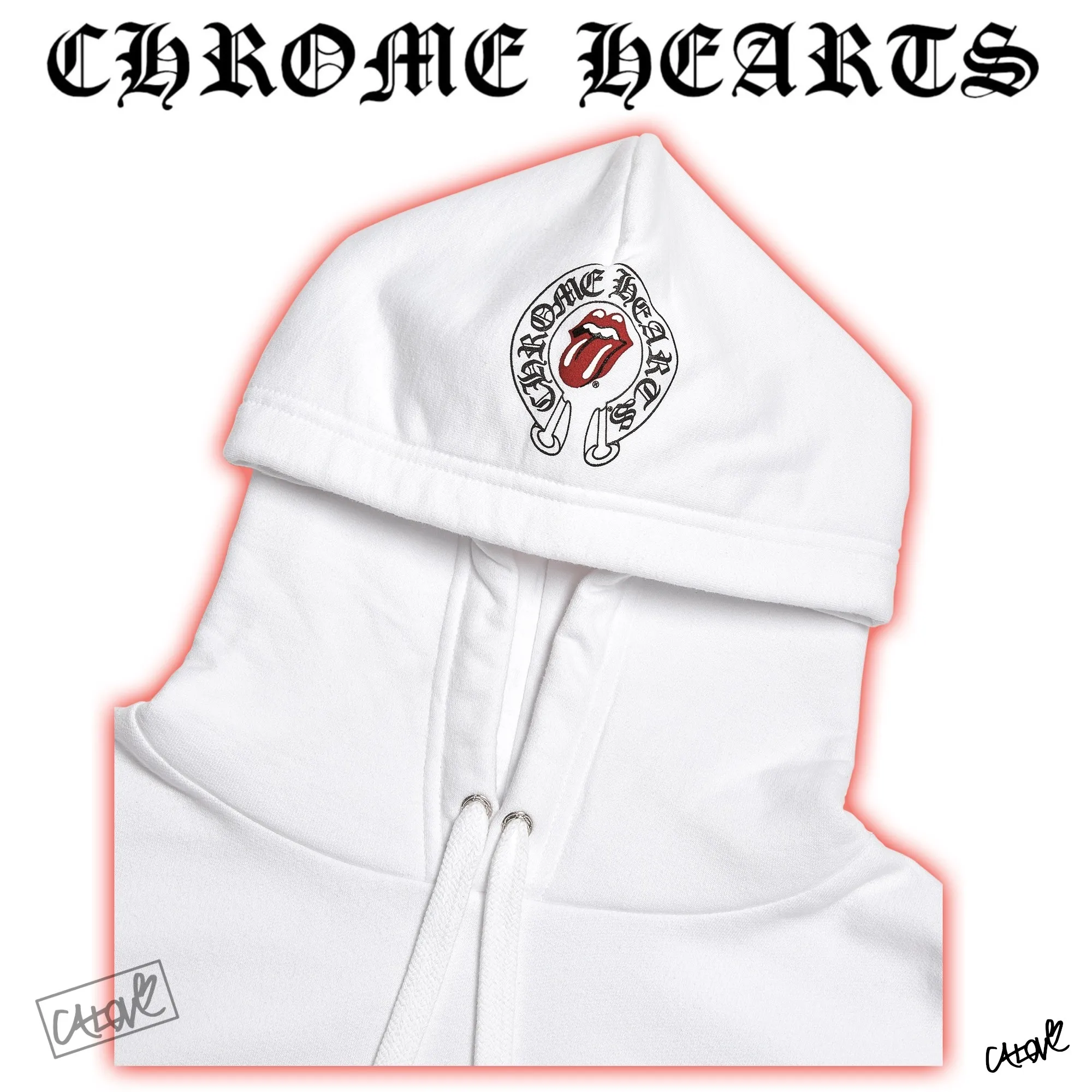 CHROME HEARTS  |Lick & Tongue Horseshoe Hoodie