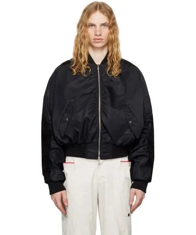 CMMAWEAR Black C Round Bomber Jacket