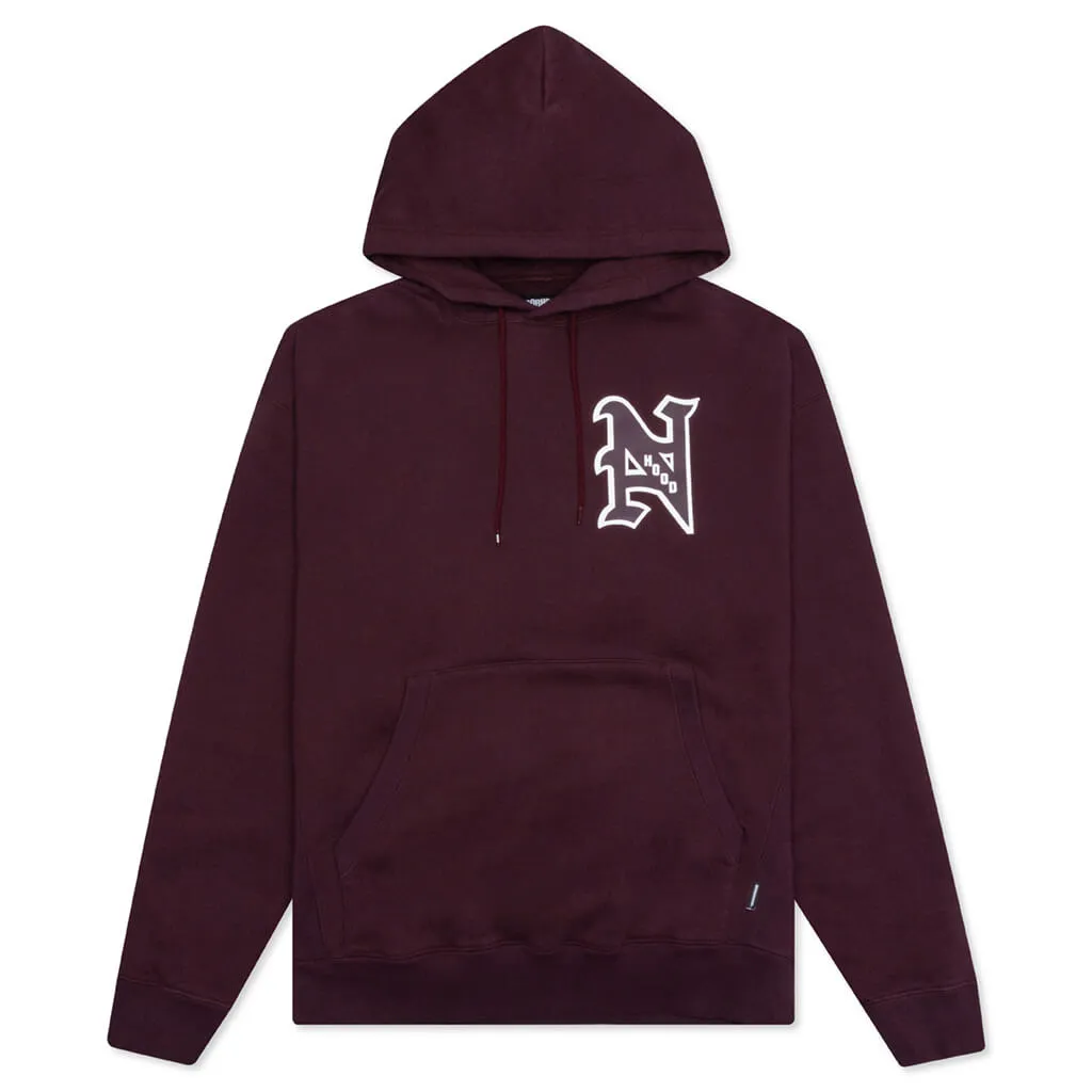 College CO L/S Hoodie - Burgundy