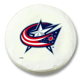 Columbus Blue Jackets HBS White Vinyl Fitted Car Tire Cover