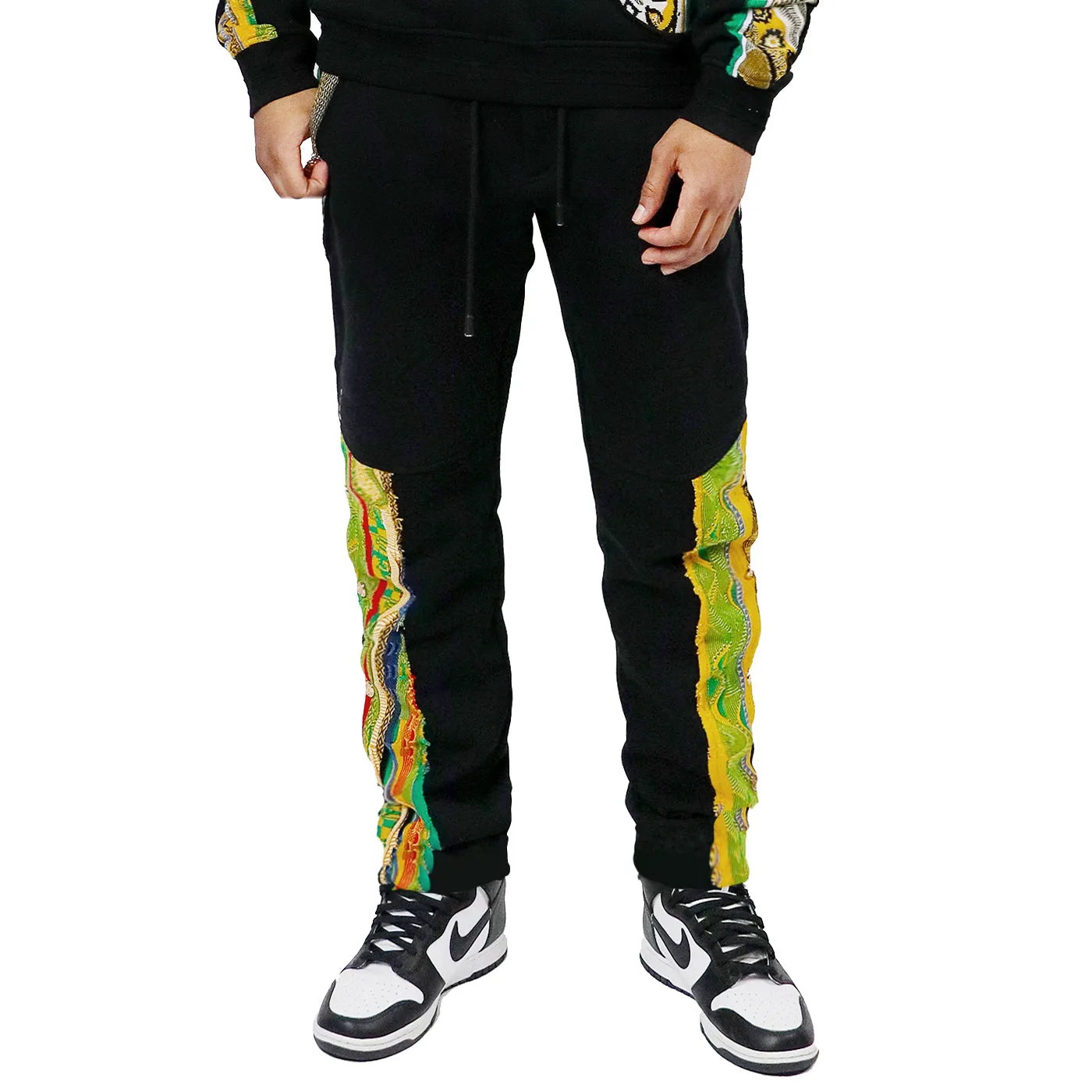 COOGI Sweater Pieced Fleece Jogger - Black