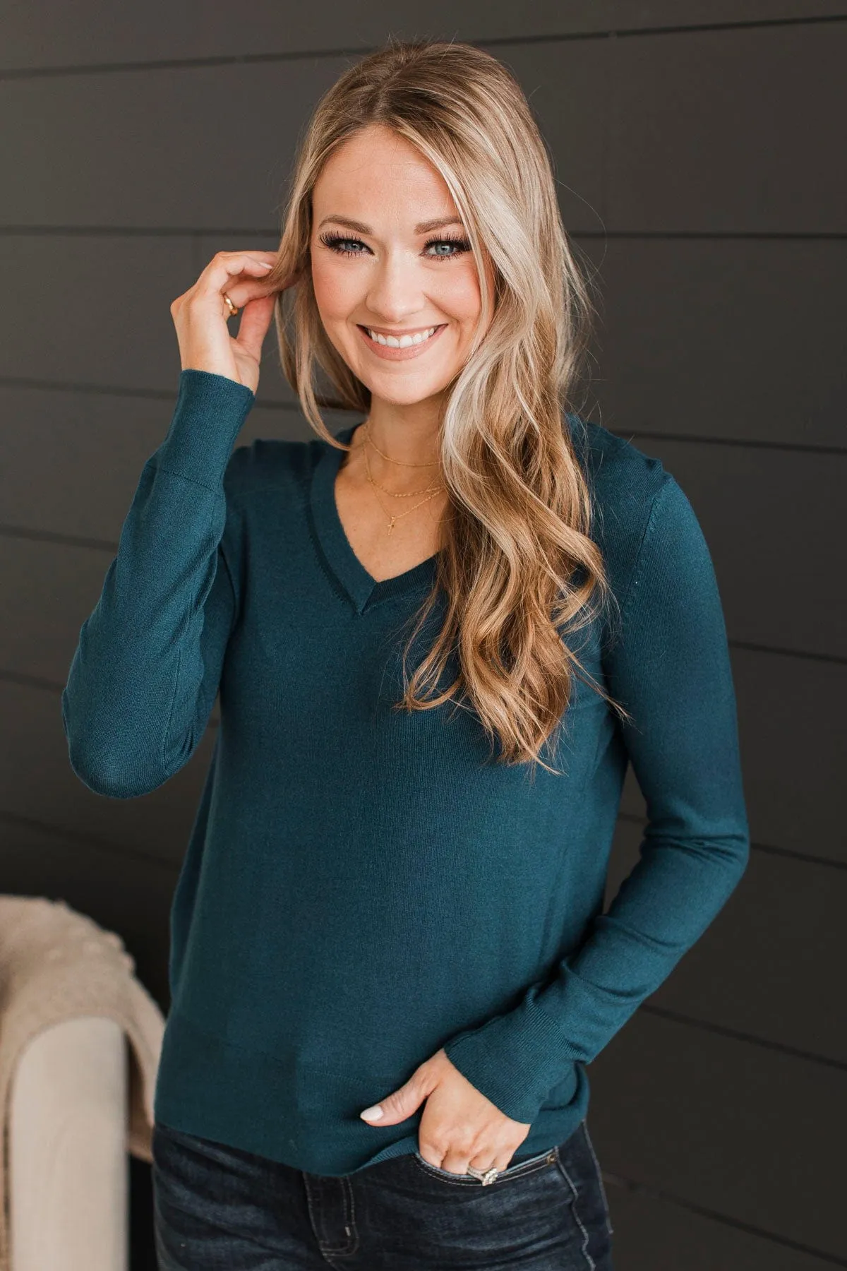 Copy That Knit Sweater- Dark Teal