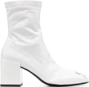 Courrèges Heritage 70mm leather boots White