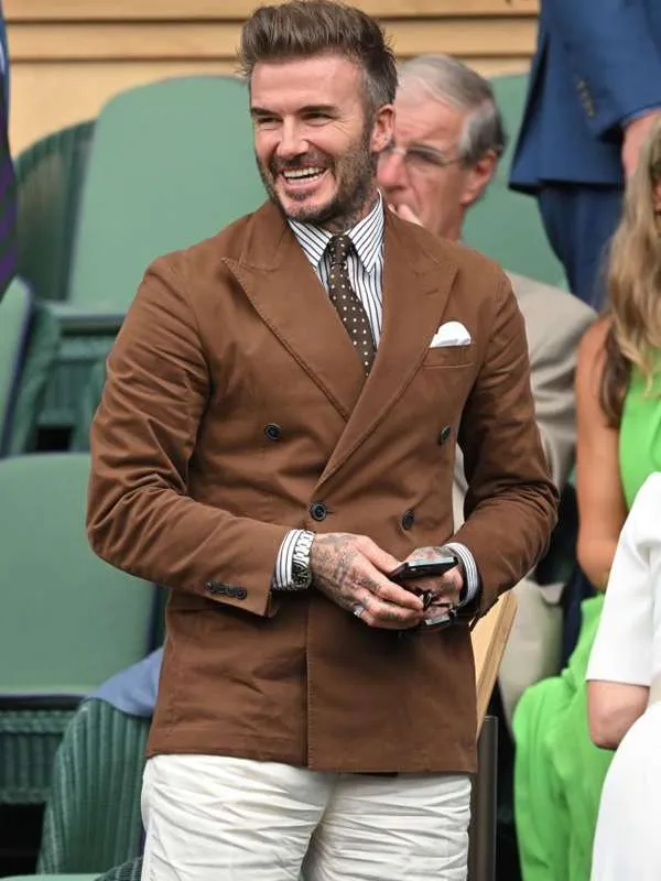 David Beckham Wimbledon Brown Blazer - New American Jackets