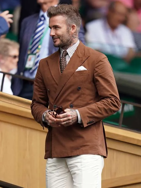 David Beckham Wimbledon Brown Blazer - New American Jackets