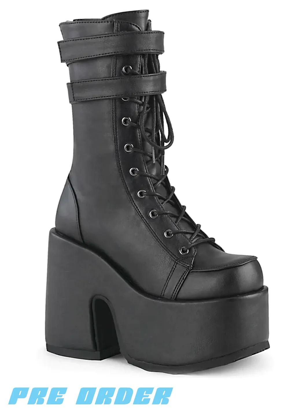 DEMONIA CAMEL-250 - BLACK VEGAN LEATHER  PRE ORDER 