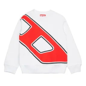 Diesel Sweater D Logo White Red