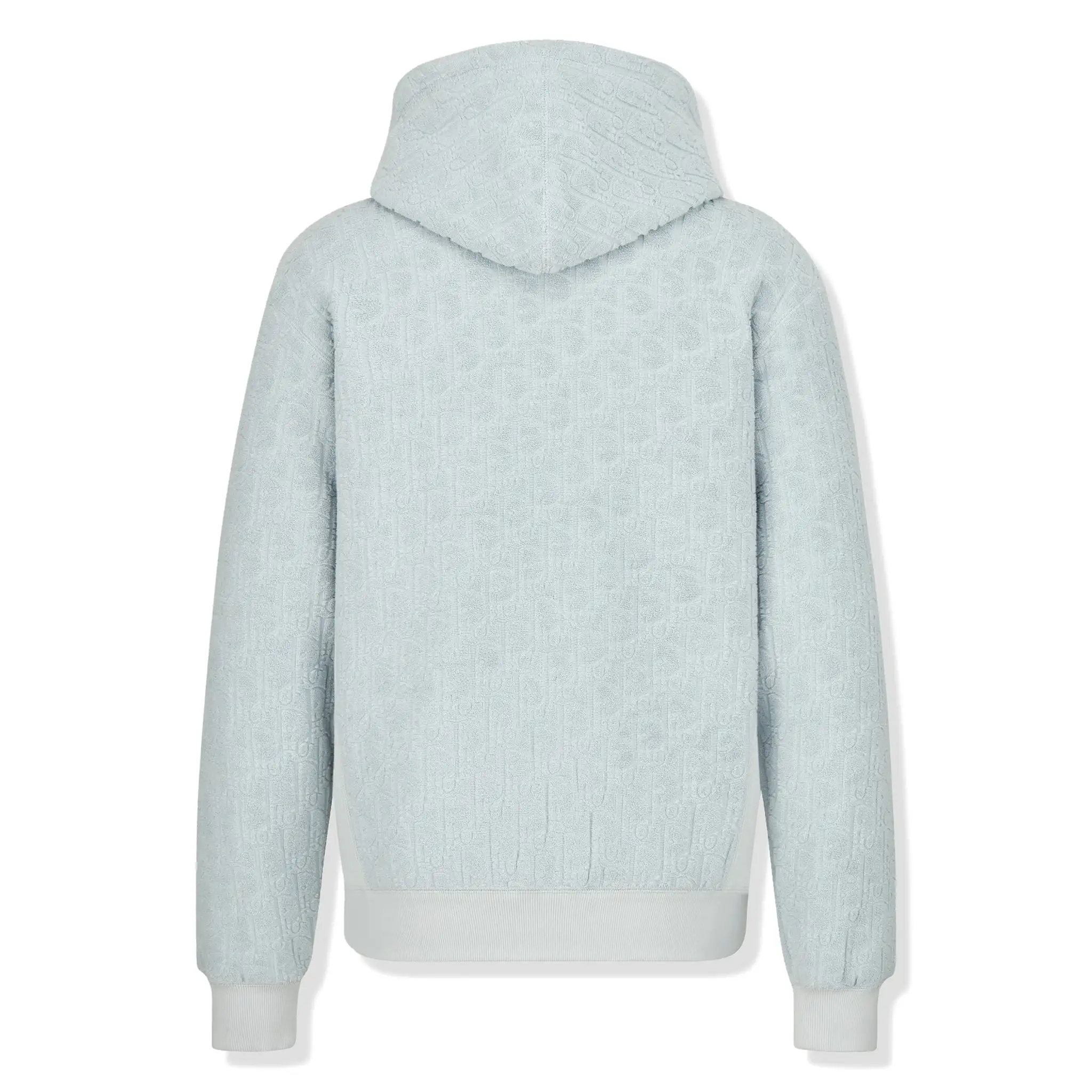 Dior Oblique Towelling Terry Cotton Relaxed Fit Blue Hoodie