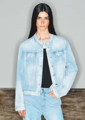 Distressed Denim Jacket - Blue