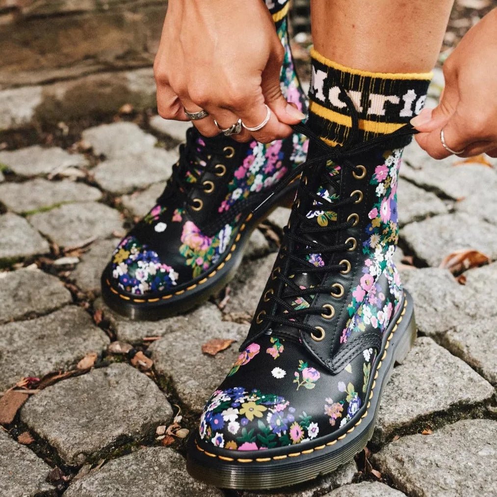 Dr. Martens Women's 1460 Pascal - Black+Multi Vintage Floral Backhand