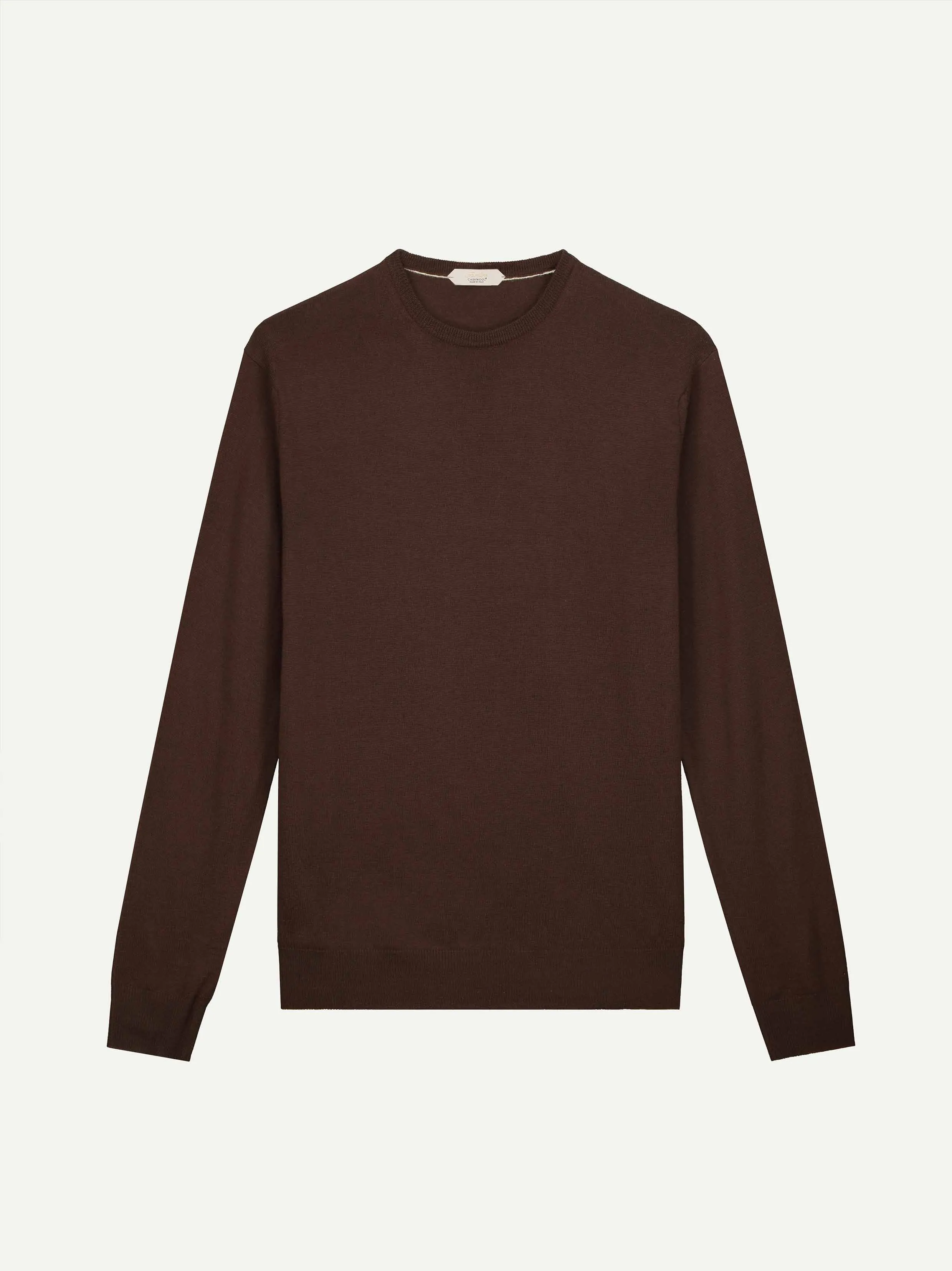 Extrafine Merino Crew Neck Sweater Brown