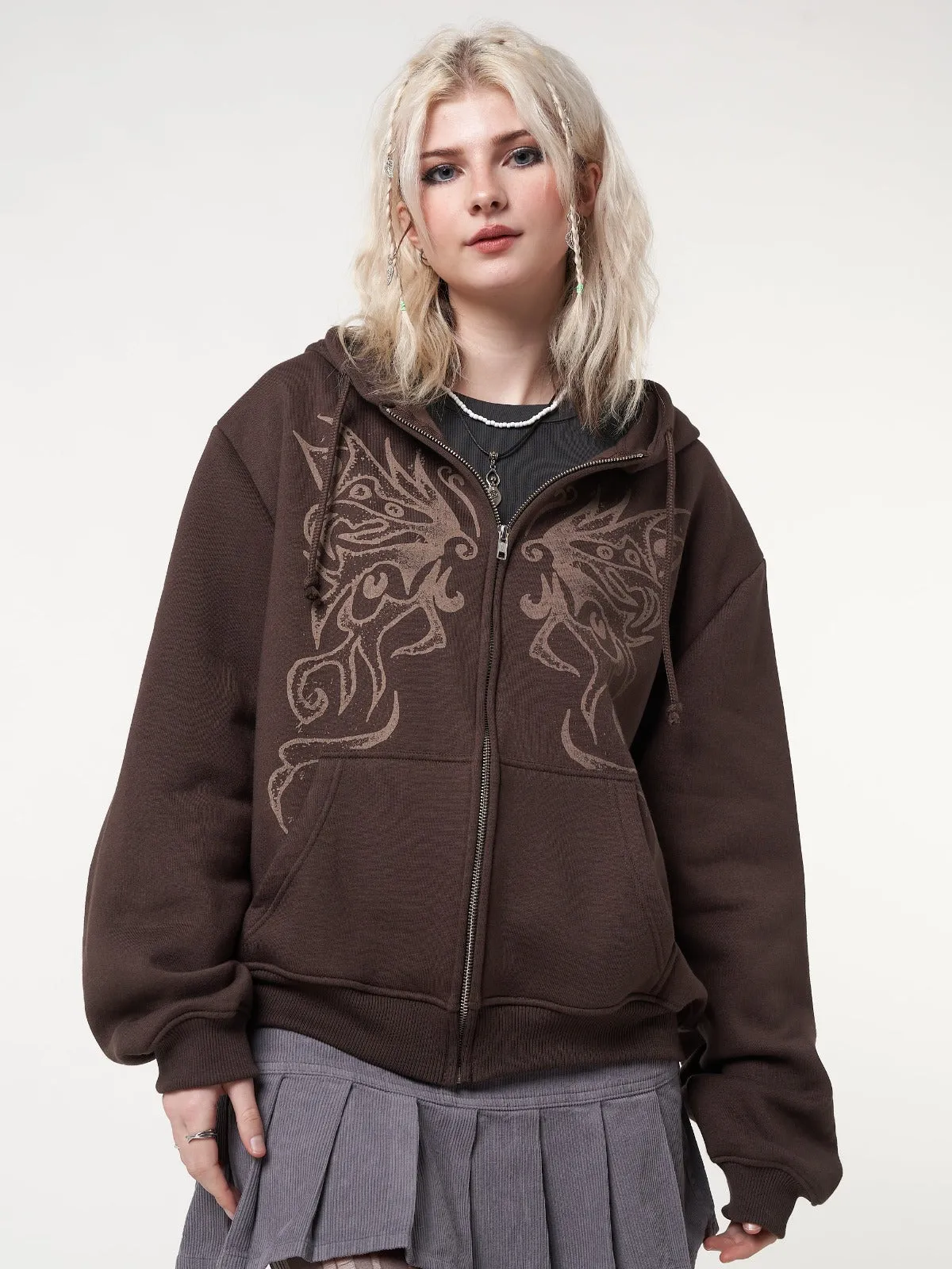 Fairy Wings Oversized Zip Up Hoodie