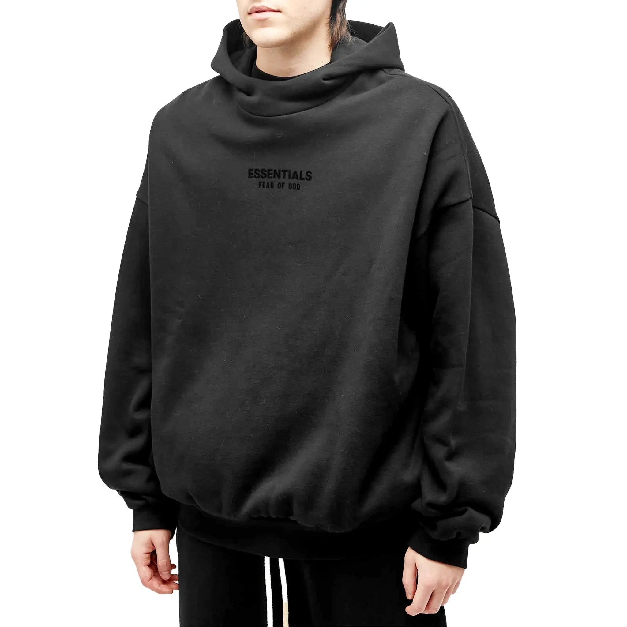 Fear Of God Essentials Jet Black Hoodie (FW23)