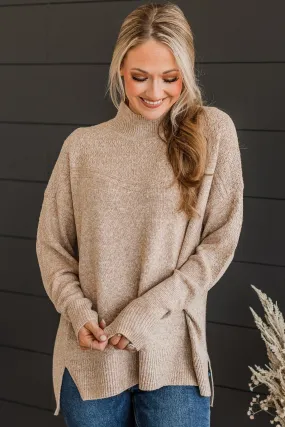 Feels Like Forever Knit Sweater- Tan