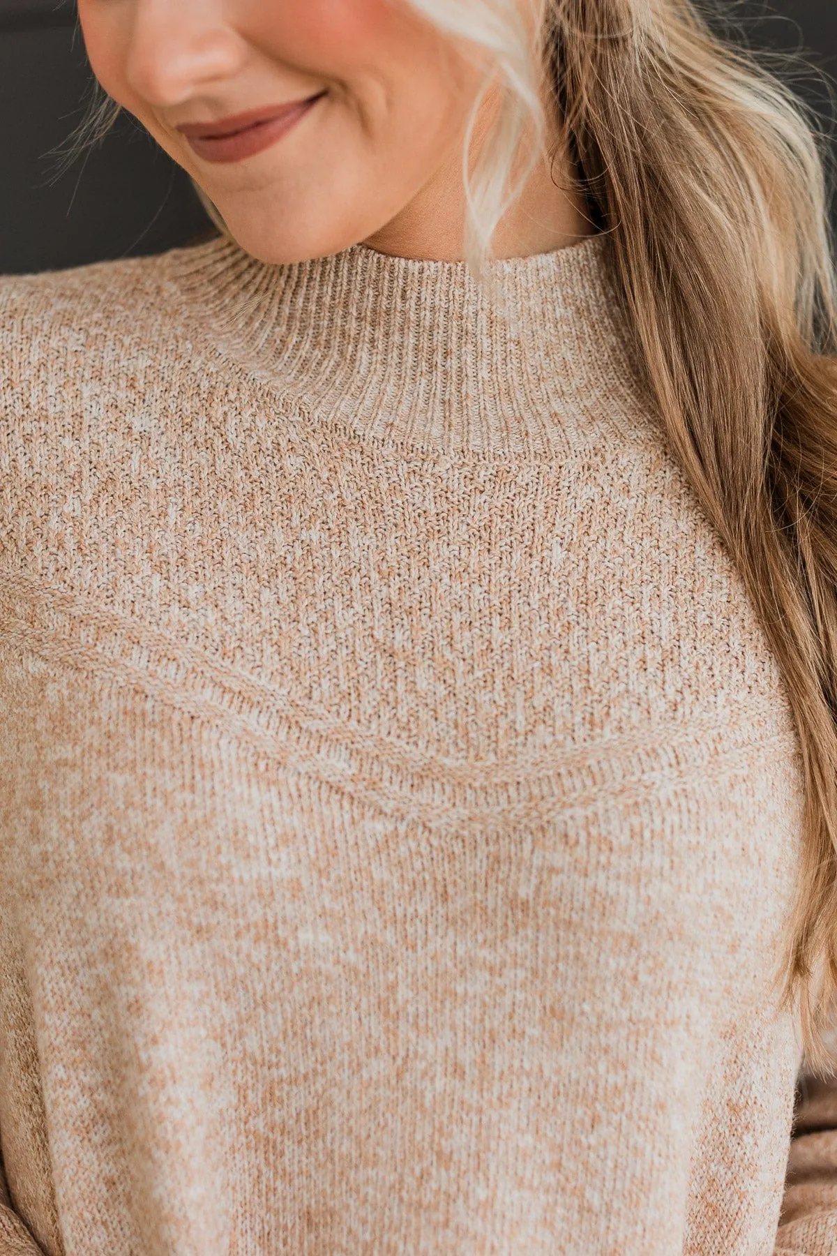 Feels Like Forever Knit Sweater- Tan