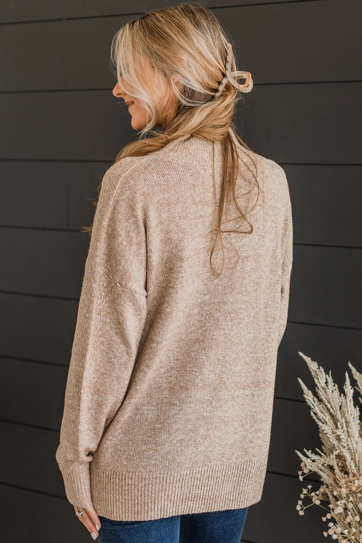 Feels Like Forever Knit Sweater- Tan